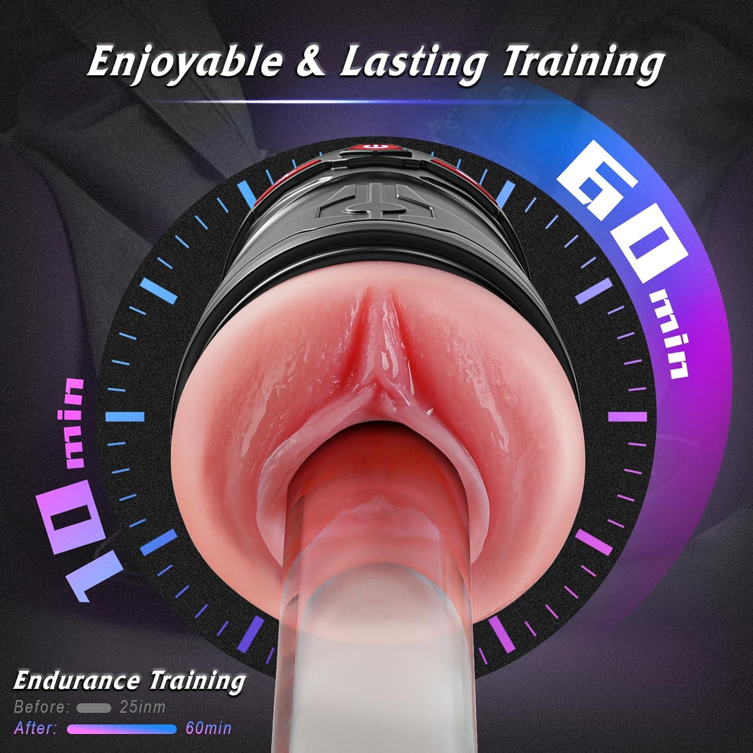 Male Masturbator Sex Toys for Men - Vibrating Pocket Pussy Penis Pump 2 Sleeves Realistic Fleshy with 9 Sucking & 9 Vibrating, Adult Toys Mens Sex Toy, LCD Display Penis Training Stroker Sex Machine