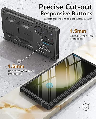 Miniatura 5 de FNTCASE Funda para Samsung Galaxy S23-Ultra protección de grado militar a prueba de caídas cubierta móvil con soporte TPU resistente a prueba de