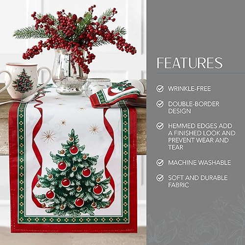 Miniatura 3 de Elrene Home Fashions Villeroy & Boch Toy's Delight - Camino de mesa navideño, decoración festiva de mesa, 13 x 70 pulgadas