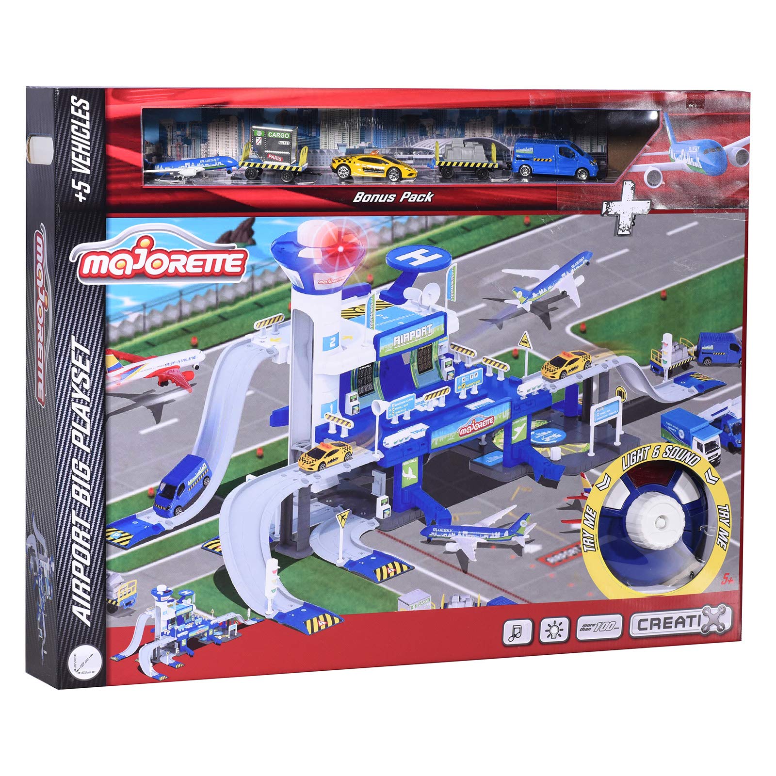Majorette Mega Set Aereoporto con 5 Veicoli L&S
