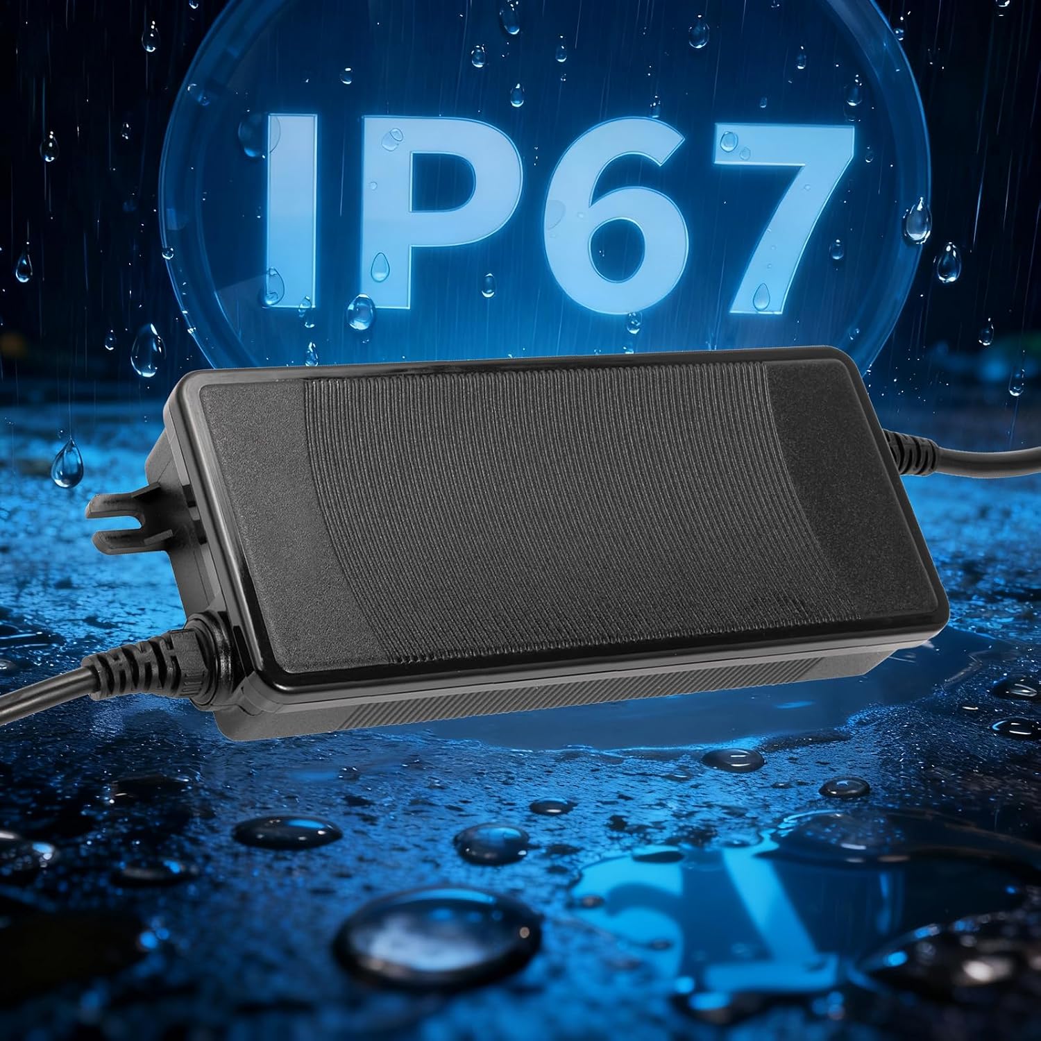 12V 10A IP67 Waterproof Power Adapter 100V-240V AC to 12V DC Transformer UL Certified Suitable for LED Strip Lights, Security Surveillance Cameras