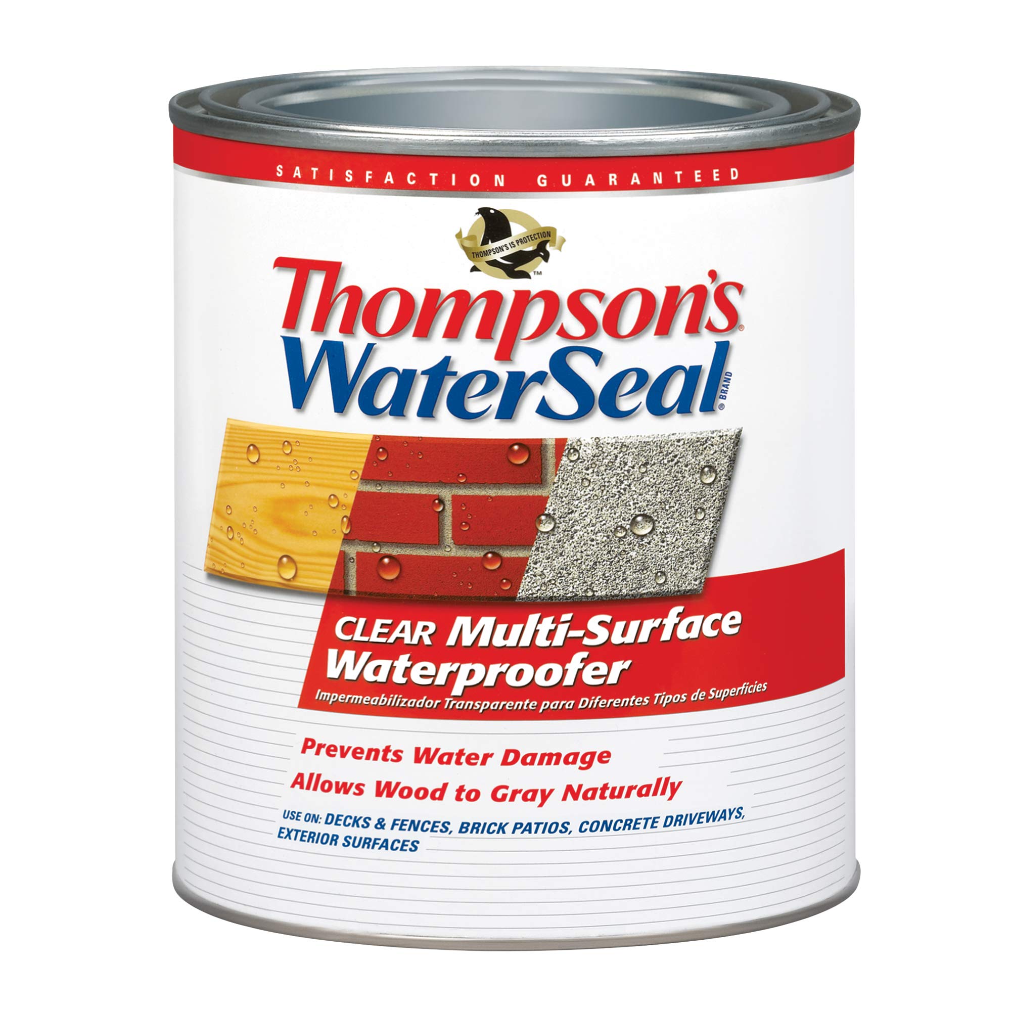 Thompson’s WaterSeal Multi-Surface Waterproofer Stain, Clear, 1 Quart