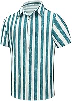 Vista 47 de SheLucki - Camisa hawaiana para hombre, unisex, de manga corta, con botones, para la playa y el verano, ropa casual estampada con sombra de palmas