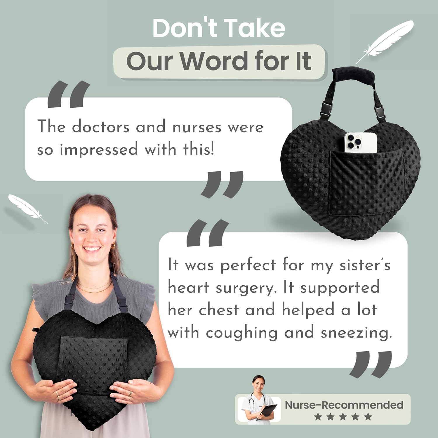 MOYOAMA Open Heart Surgery Pillow for Heart Surgery Recovery Gifts - After Bypass Surgery Must Haves, Gifts for Chest Surgery Recovery, Seatbelt Pillows for Post-Surgery, Shock Absorbing Chest Pillow
