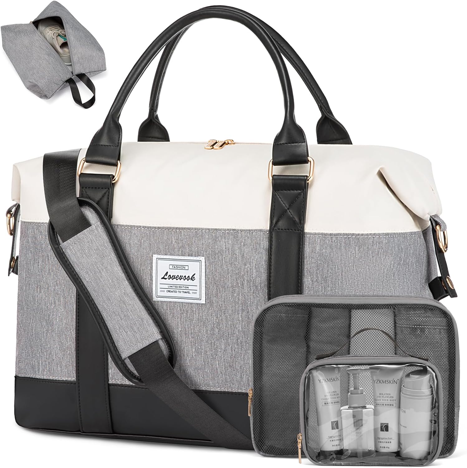 Amazon.com | LOVEVOOK Travel Duffle Bag Women,Weekender Bag with Clear ...