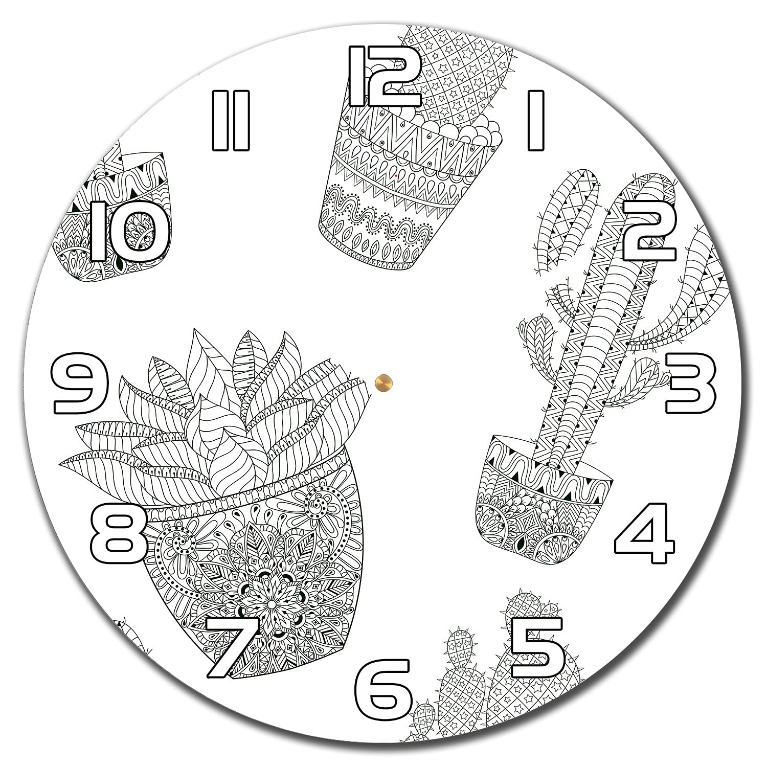 Horloge en verre moderne cactus 30 cm pour rompre la monotonie des murs