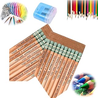 Affirmation Pencil Set, Inspirational Pencils For Students, Inspirational Pencils Motivational Sayings Pencils, Fun Personalized Pencil Compliment Pencils Bulk (Black-20pcs)