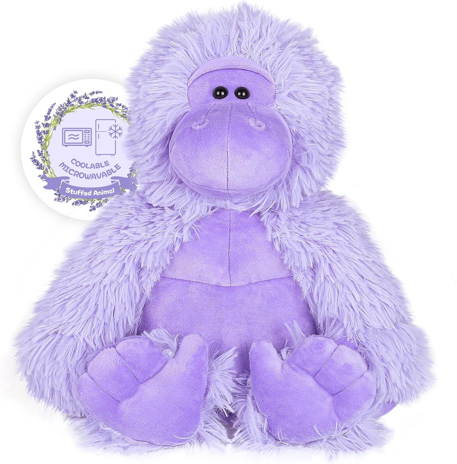 SuzziPals Gorilla Microwave Heating Pad Stuffed Animal for Cramps, Pain