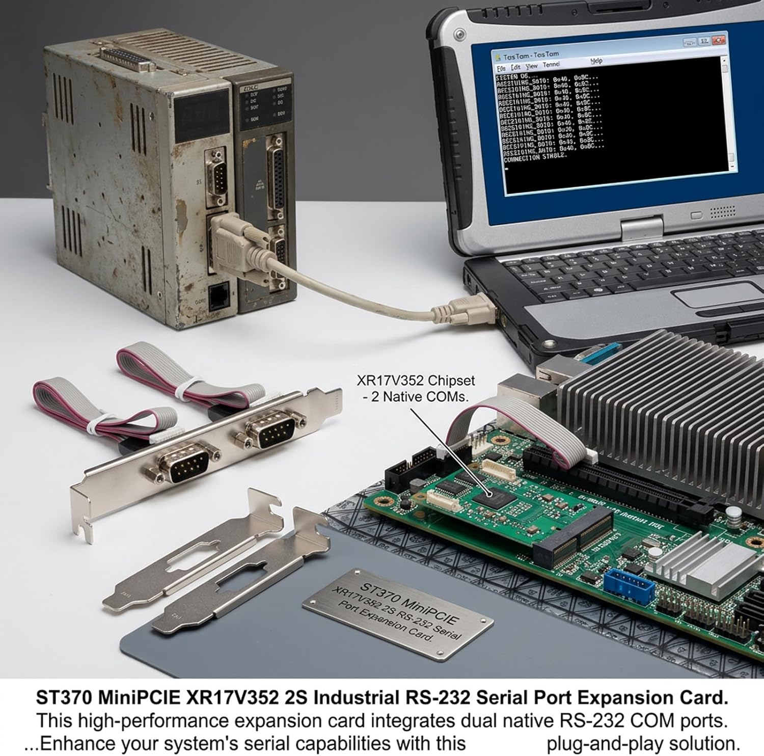 ST370 PCIE XR17V352 Controller Expansion Card Ideal for Video Editing and Data Analysis Tiny PCIE Series Port Card