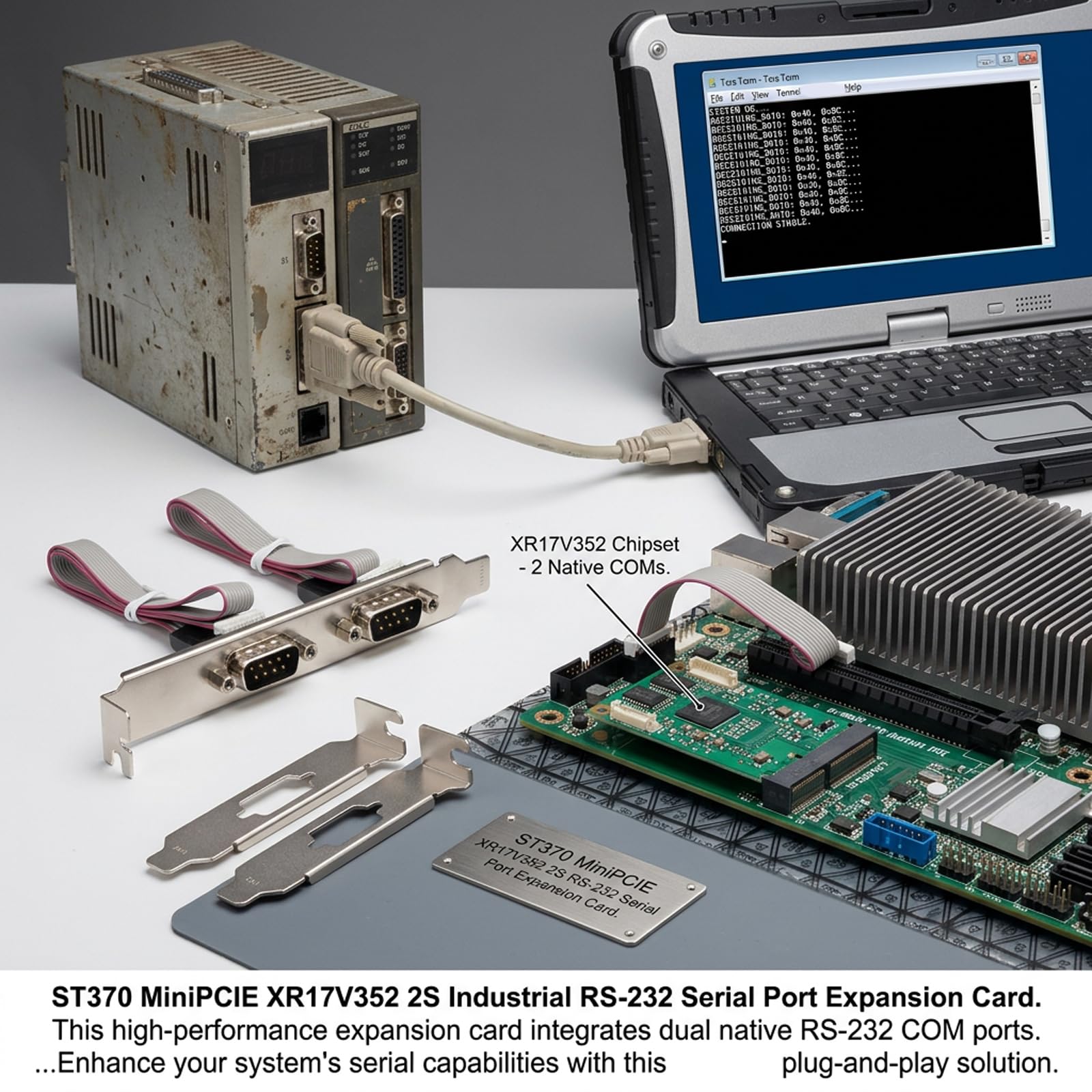 Scheda espansione Controller ST370 PCIE XR17V352 Ideale per l ' Editing Video e l ' analisi dei Dati Scheda espansione PCIe
