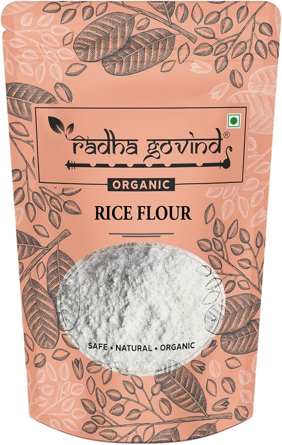 Radha Govind Organic Rice Flour / Chawal Ka Aata 1000 Gram, Certified Organic