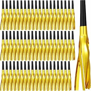 60 Pcs Gold Noise Makers, Metallic Fringed Noise Makers for New Year Party Favor Supplies (Gold)