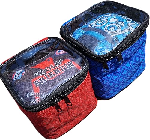 Miniatura 7 de Funda para bolsas de cornhole, bolsa de parche negra, resistente con doble cremallera, parte superior de vinilo, inserto pequeño, juego individual,