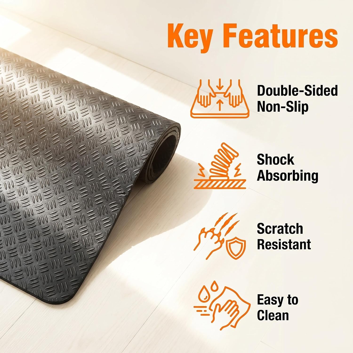 Anti Vibration Mat, Double-Sided Non-Slip, High-Density Material 5mm Thick, for Vibration Platform Machines, Floor Protection, Noise Reduction