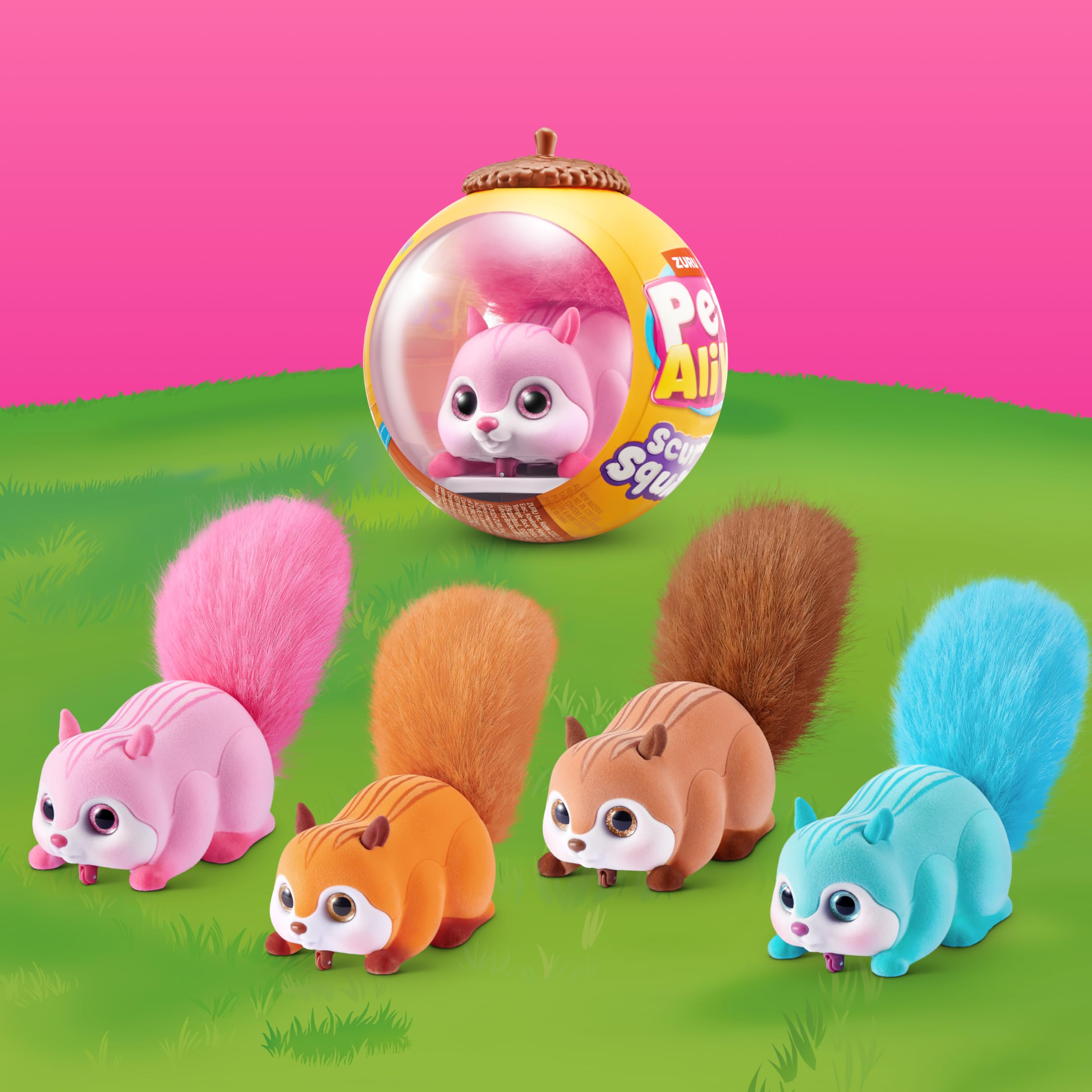 Pets Alive Scurry'n Squirrel (Rose) de ZURU – Jouet Animal Robotique Interactif, Écureuil Mobile avec Mouvements et Sons Réalistes, 2 Ans+ - 4