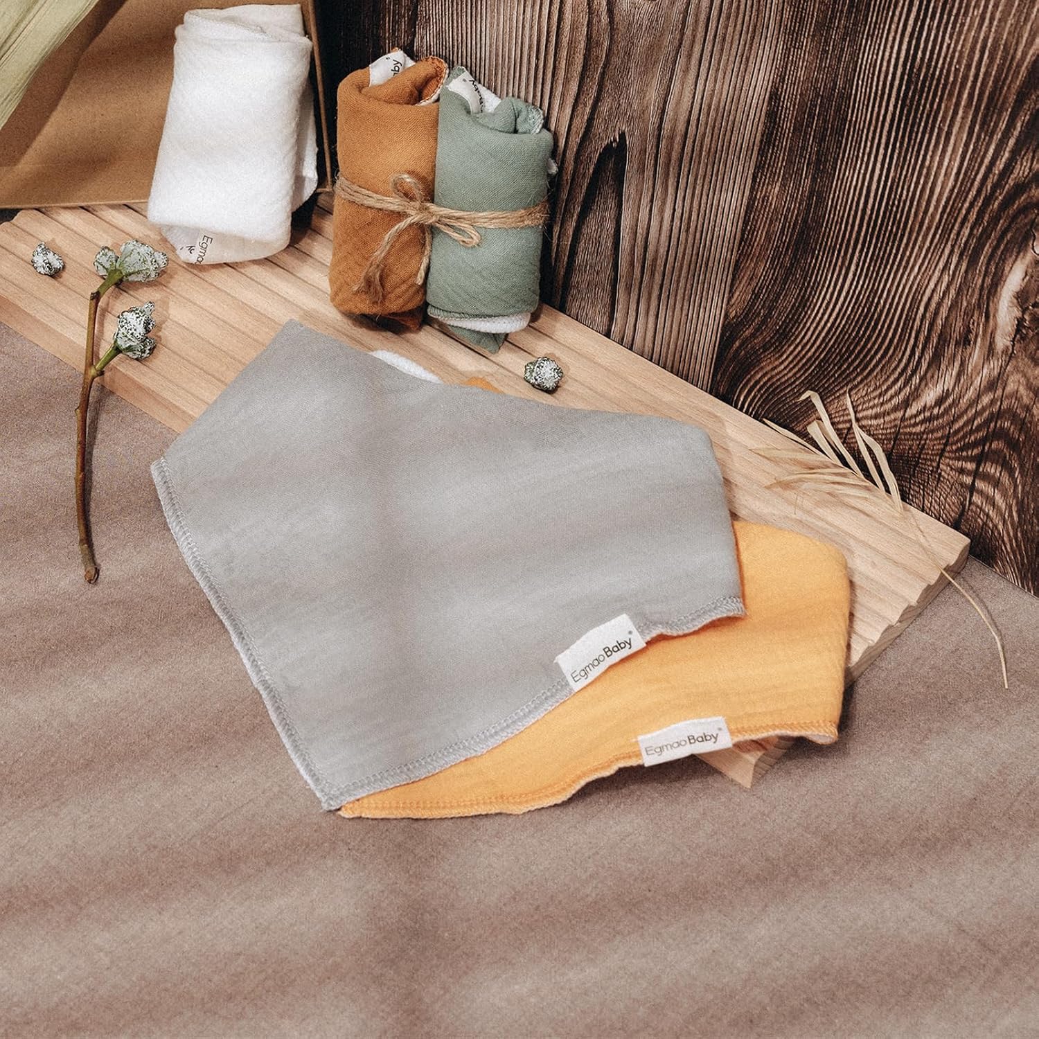 Muslin Baby Bibs for Boys Girls,10 Pack Super Absorbent Baby Bandana Drool Bibs Set for Teething and Drooling,100% Cotton Soft for Infant,Newborn - Image 8