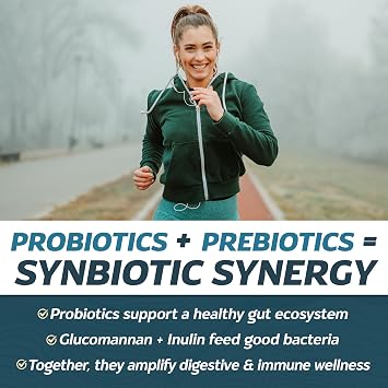 Nutri-Spec Immune Restore Probiotics & Prebiotic for Women and Men - with L reuteri, Bifidobacterium Longum & More - for Digestive Health, After Use of Antibiotics, Increased Immunity - 120 Capsules