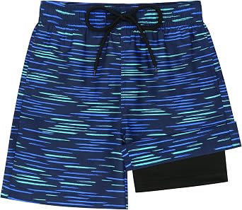 Boys Swim Trunks with Compression Liner Kids Bathing Suits Boys Board Shorts Quick Dry Teen Swim Trunks Boy Swimsuit
