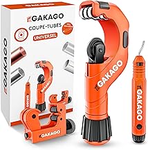 Gakago Coupe-tubes 3-50mm avec ébavureur - coupe-tubes polyvalent pour tous les métaux courants comme l'acier inoxydable, le cuivre, l'aluminium, l'acier ou le plastique (par ex. PVC & PE)
