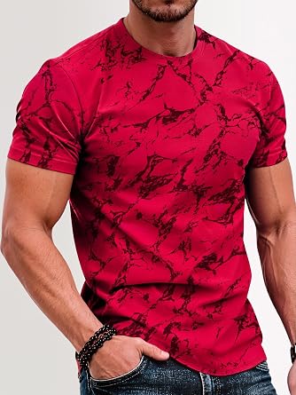 Mens Graphic Tee Short Sleeve All Over Print Vintage T Shirt