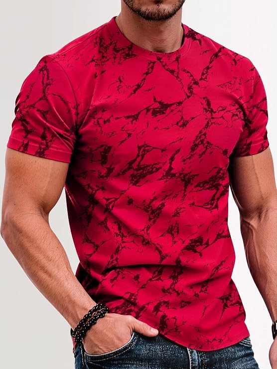 Mens Graphic Tee Short Sleeve All Over Print Vintage T Shirt
