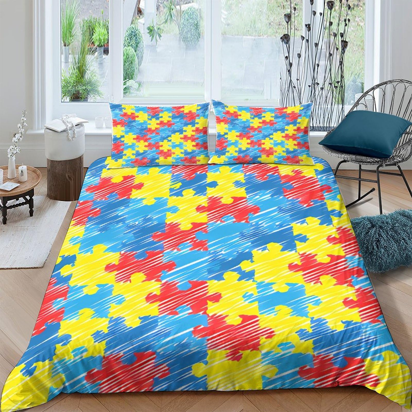 Parure de lit King fermeture éclair finis les boutons cassés housse de couette 220x240cm microfibre