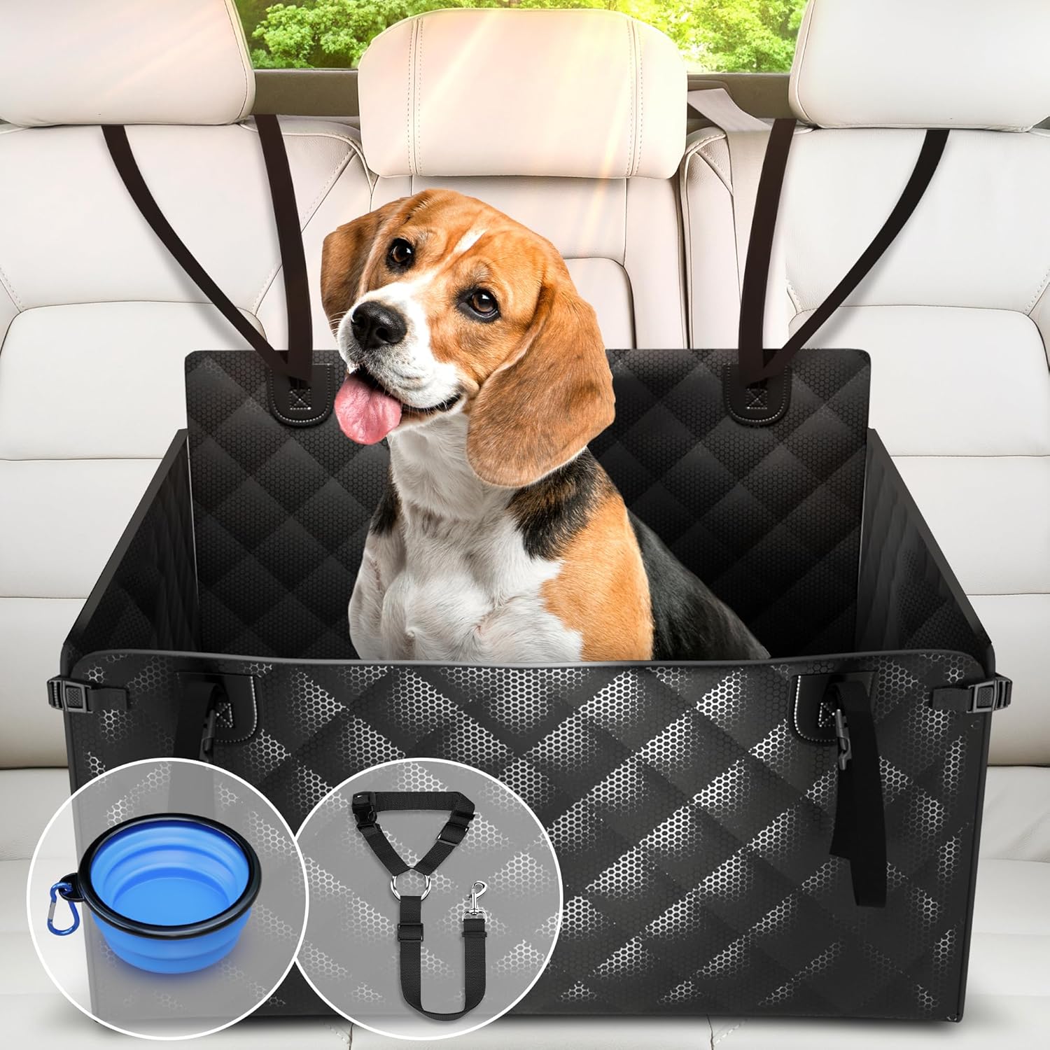 PetProved Dog Car Seat for Dogs Pet Car Seat Waterproof