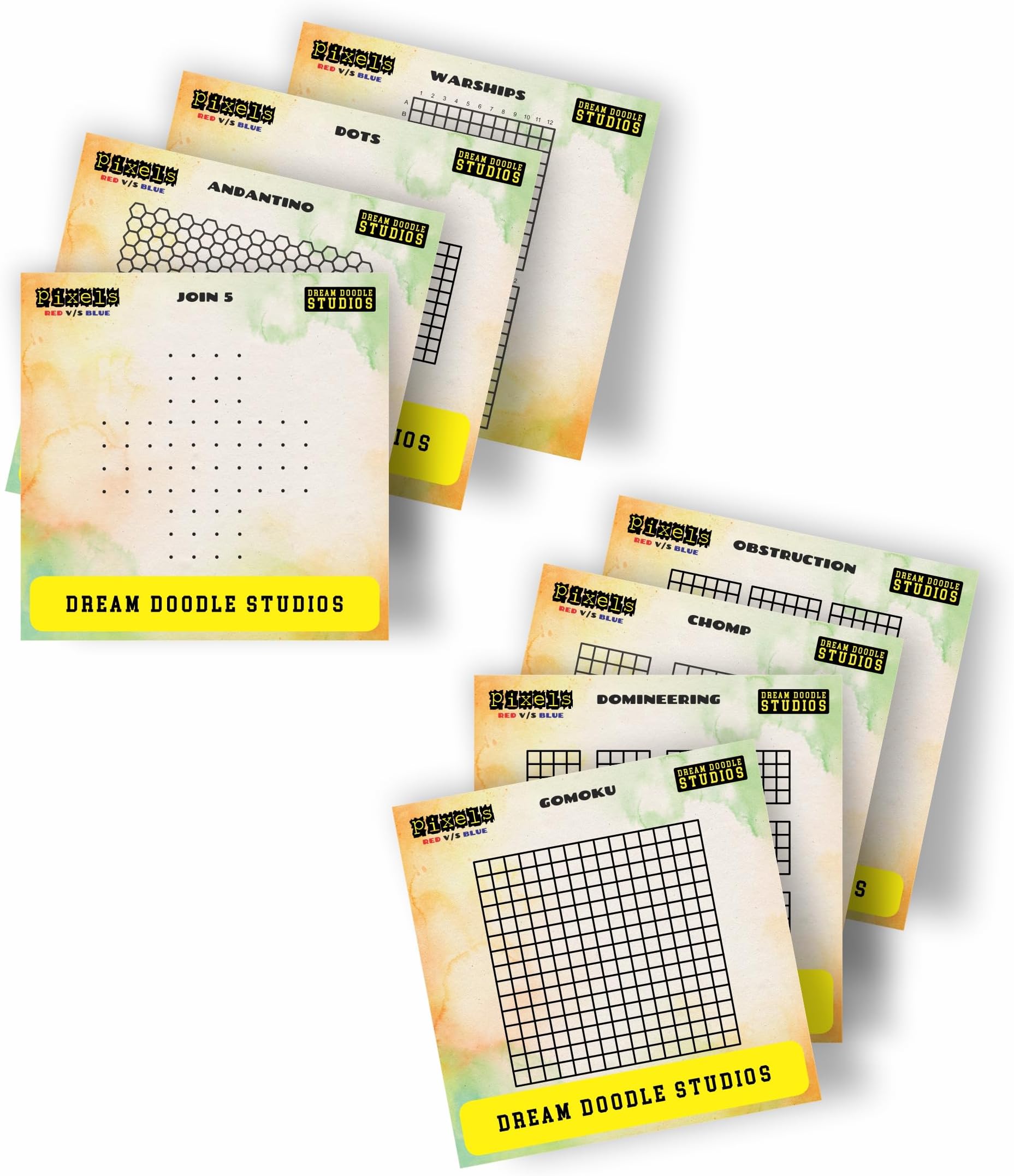 Dream Doodle Studios Pixel Red Vs Blue: Strategy Showdowns. Strategic Brilliance, Mind Game, Board Games for Families, Board Games, Mind Games, Family Entertainment, Multiplayer Excitement. Age 14+…