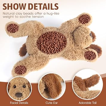 Cuckool 24|4.5lb Weighted Stuffed Animal for Kids & Adults, Microwavable Dog Plush