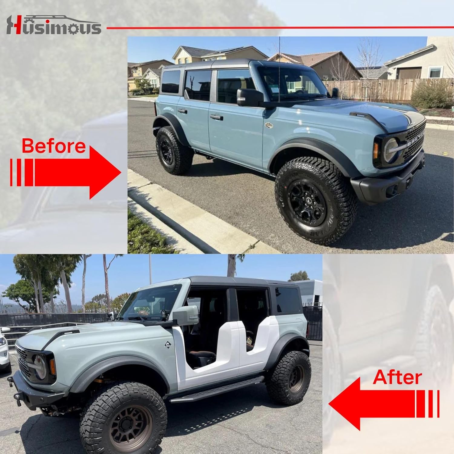 Running Boards Side Steps Pedal Nerf Bars Fit for 2021 2022 2023 2024 2025 Ford Bronco 4-Door 78in Matte Black ABS Aluminum Accessories Pedals Side Step Bar Side Steps Rock Rail