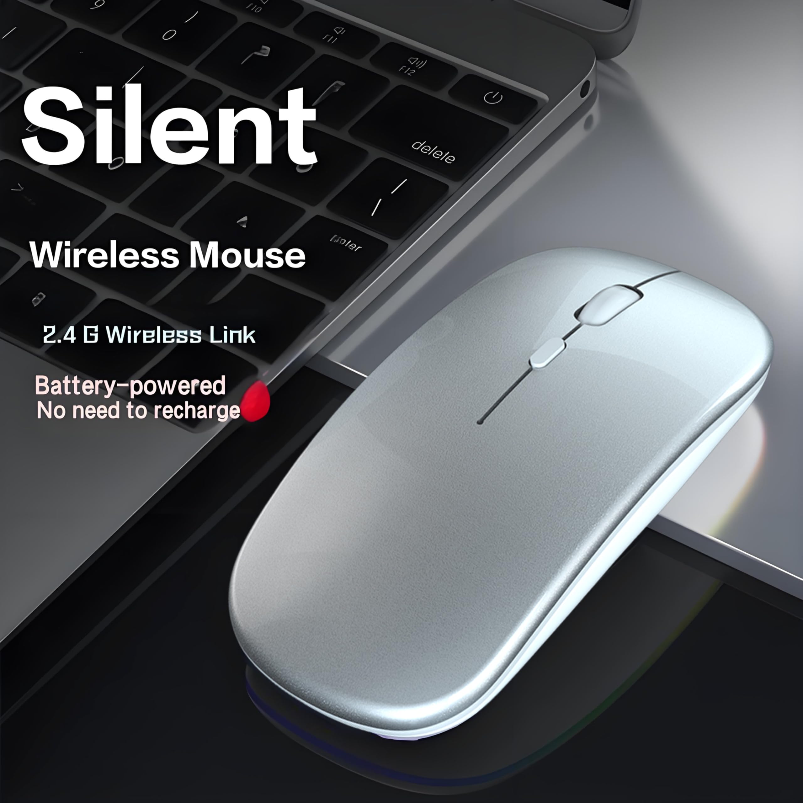 Souris sans fil, 3 souris silencieuses et 1 tapis de souris, souris de bureau optique portable, 2,4 GHz avec mini récepteur USB, 3 DPI réglables pour ordinateur portable, PC, ordinateur de bureau, 3