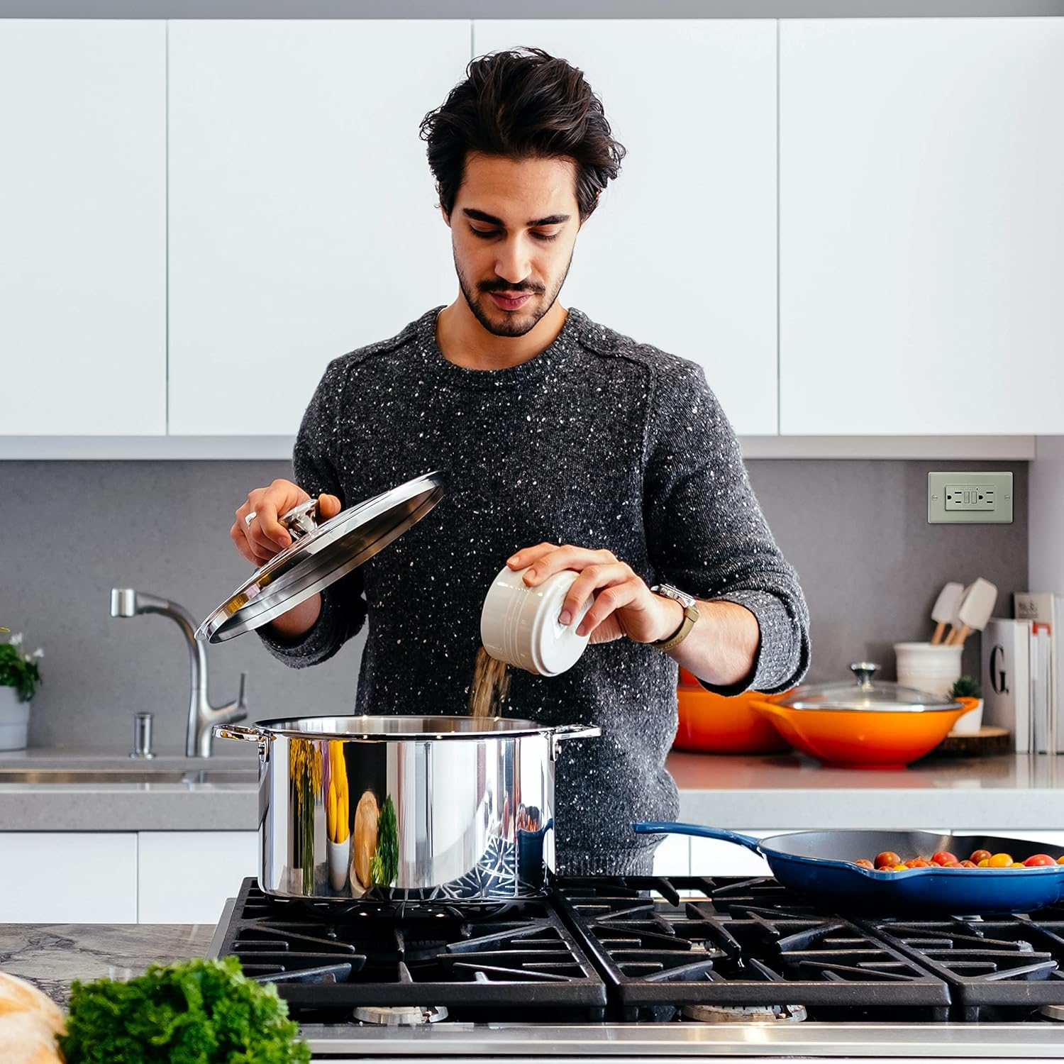 Faith 15A GFCI Outlet, ETL Listed, Tamper-Resistant GFI Duplex Receptacles with LED Indicator, Self-Test Ground Fault Circuit Interrupter with Wall Plate