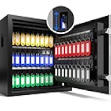 XDeer 45-Key Biometric Lock Box, Wall Mount with Anti-Theft Key Slot and Combo Lock for Hotels & Offices 1PCS