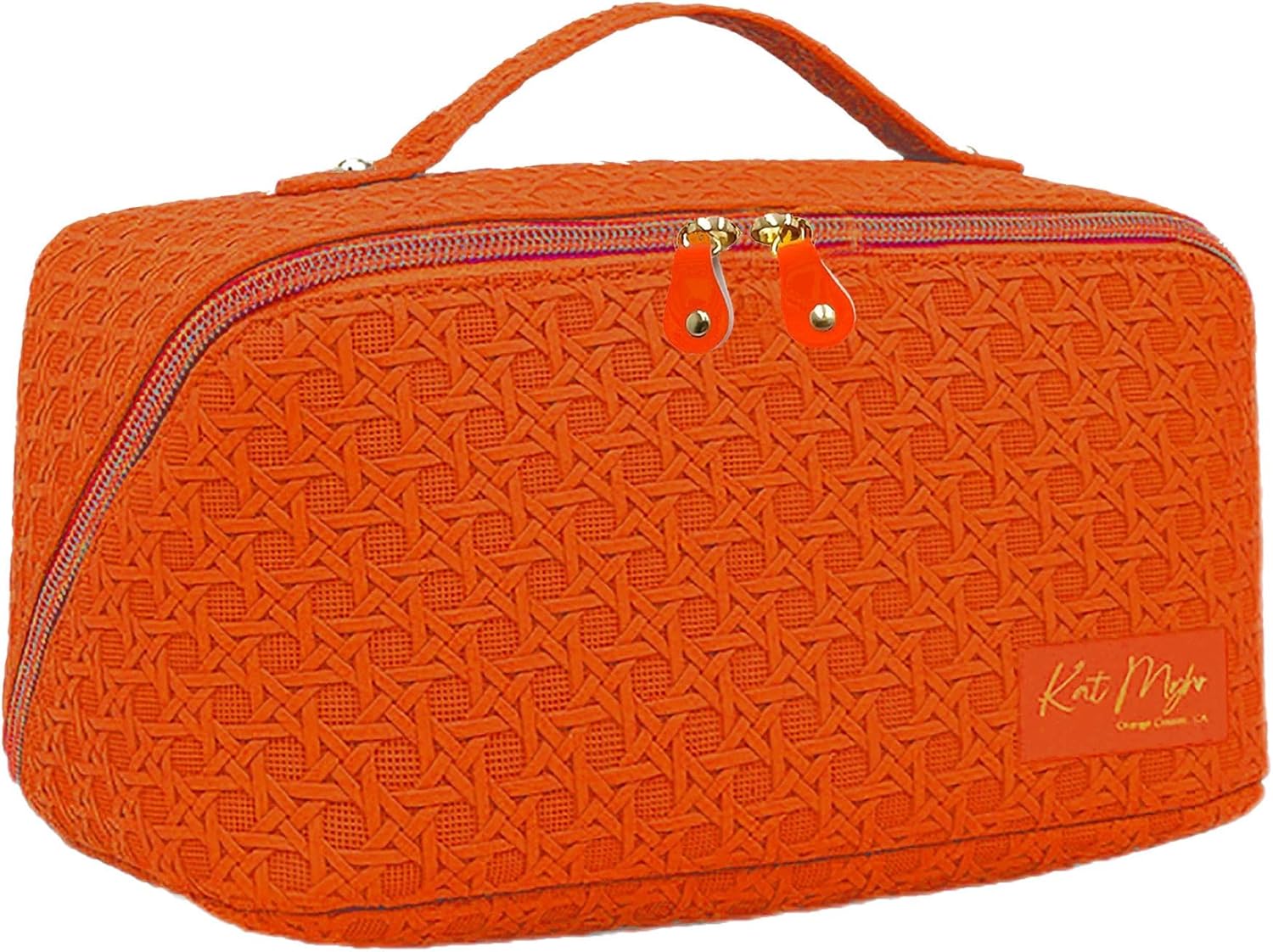 Kat Myhr Large Capacity Travel Cosmetic Bag with handle and