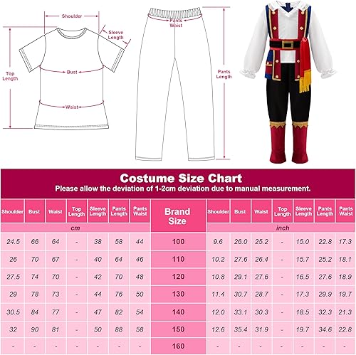 Miniatura 4 de ReliBeauty Disfraz de pirata para niños pequeños, disfraz de pirata con accesorios