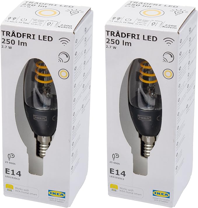 IKEA TRADFRI Zigbee E14 Filament 2-Pack 250lm 2200K