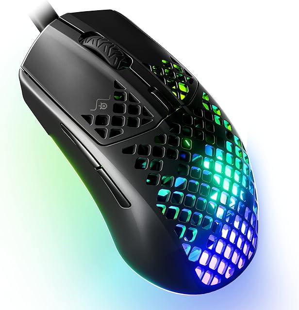 SteelSeries Aerox 3 - Super Light Gaming Mouse - 8,500 CPI TrueMove Core Optical Sensor - Ultra-lightweight 59g Water Resistant Design - Universal USB-C connectivity - Onyx