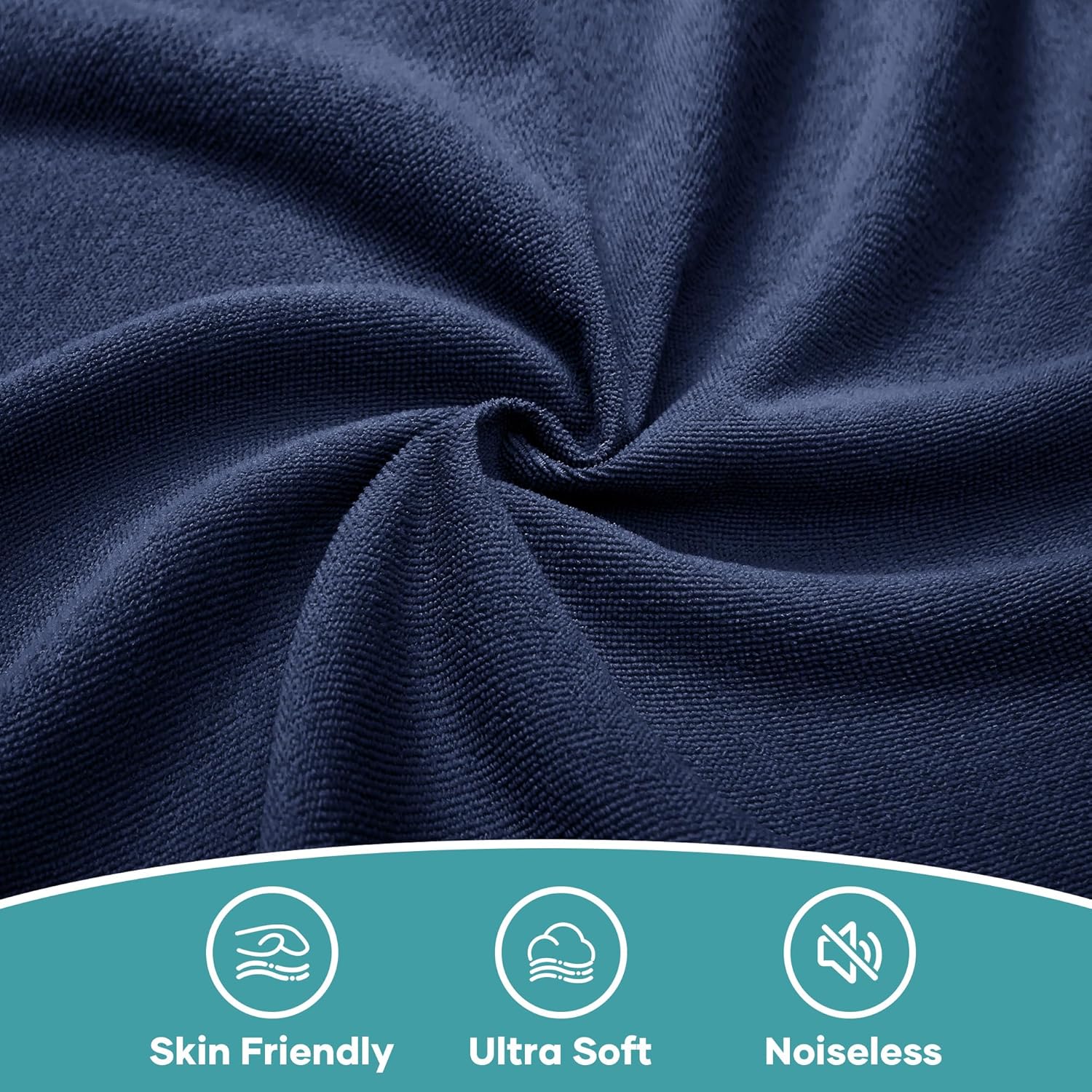 OhGeni 100% Waterproof Mattress Protector, Fitted Sheet with Deep Pockets, Premium Noiseless Breathable Soft Material, Mattresses Cover for Bed, Navy Blue, King