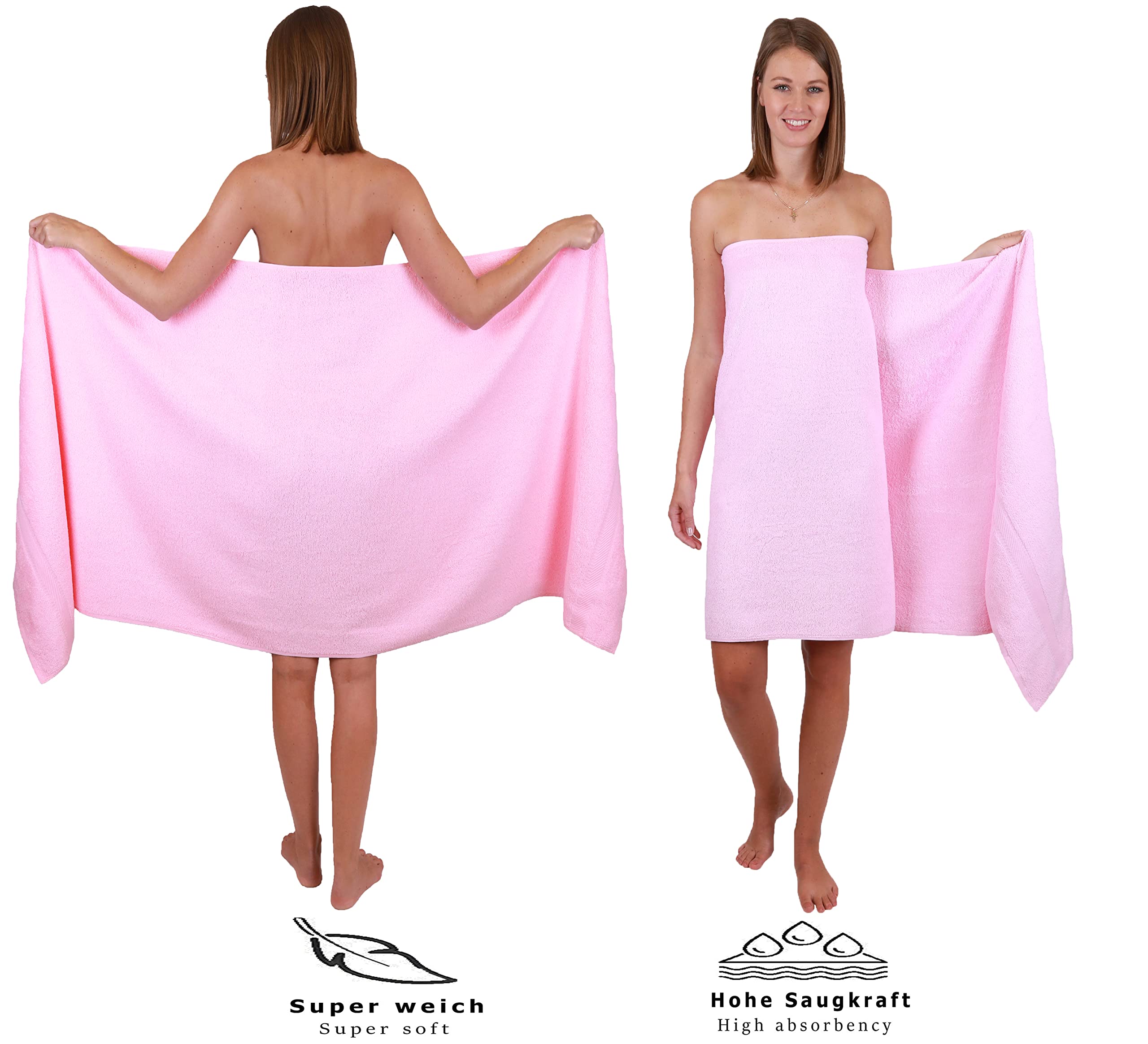 Komfortec Asciugamani 2 Per Sauna 80x200 Cm In 100% Cotone,470 G/m², Asciugamano Doccia Grande, Morbido, Asciugatura Rapida, Grigio Antracite/Verdescura