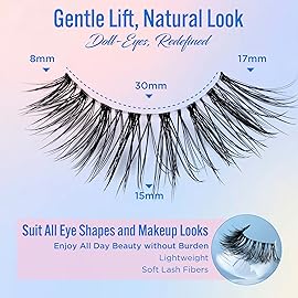 Eyelashes Natural Look False Lashes - Bepholan Fake Eyelashes 5D Super Fluffy False Eyelashes Clear Band Wispy Lashes 3-Pack Faux Mink Lashes,XMZ90-3