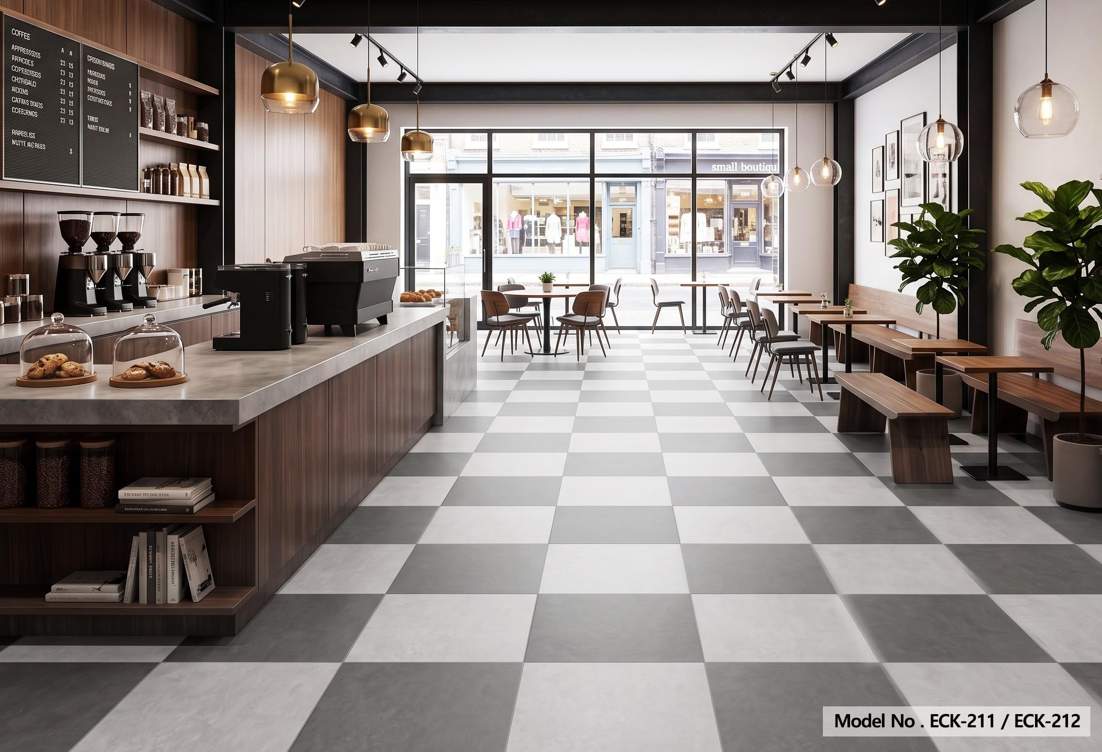 ROSEROSA LVT-ECK-212 - Piastrelle per pavimenti in vinile con nucleo rigido in cemento, spessore 2 mm, impermeabili, autoadesive, resistenti, 40 cm x 40 cm