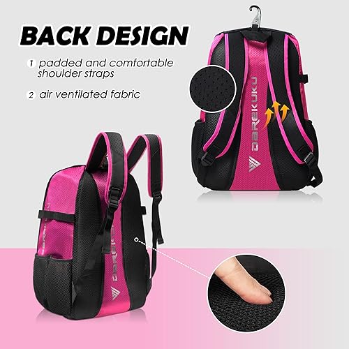 Miniatura 5 de Mochila de béisbol juvenil, bolsa de bate de sóftbol para niños y niñas, equipo y equipo transpirable de T-Ball y béisbol, mochila de murciélago