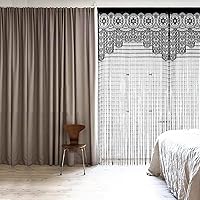 Vista 3 de Cortina de puerta de encaje para privacidad, estilo macramé boho, para ventanas y como separador de paredes, cubre ventanas y puertas, para separar