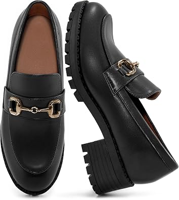 FUDYNMALC Platform Loafers for Women Dress Casual Comfortable Slip On Chunky Shoes 2026 Walking Penny Footwear for Work Business