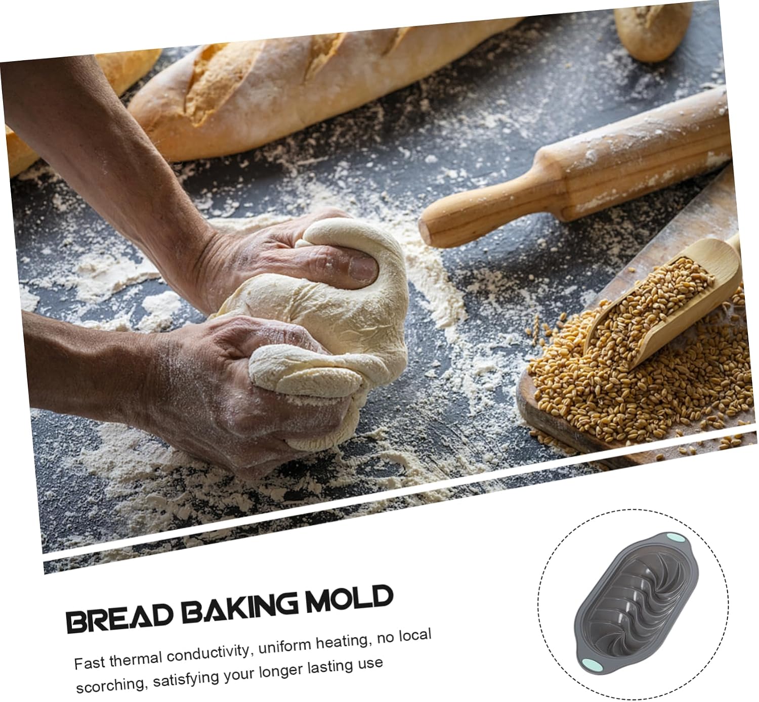 PRETYZOOM Cake Pan Nonstick Madeleine Pan Silicone Bread Toast Mold Cooking Supply