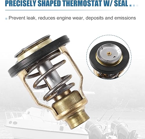Miniatura 4 de X AUTOHAUX Kit de termostato marino 60C 140F con sello para Suzuki fueraborda DF80-DF300 para Yamaha Fueraborda F75-F150 HP Termostato Comp Water 60