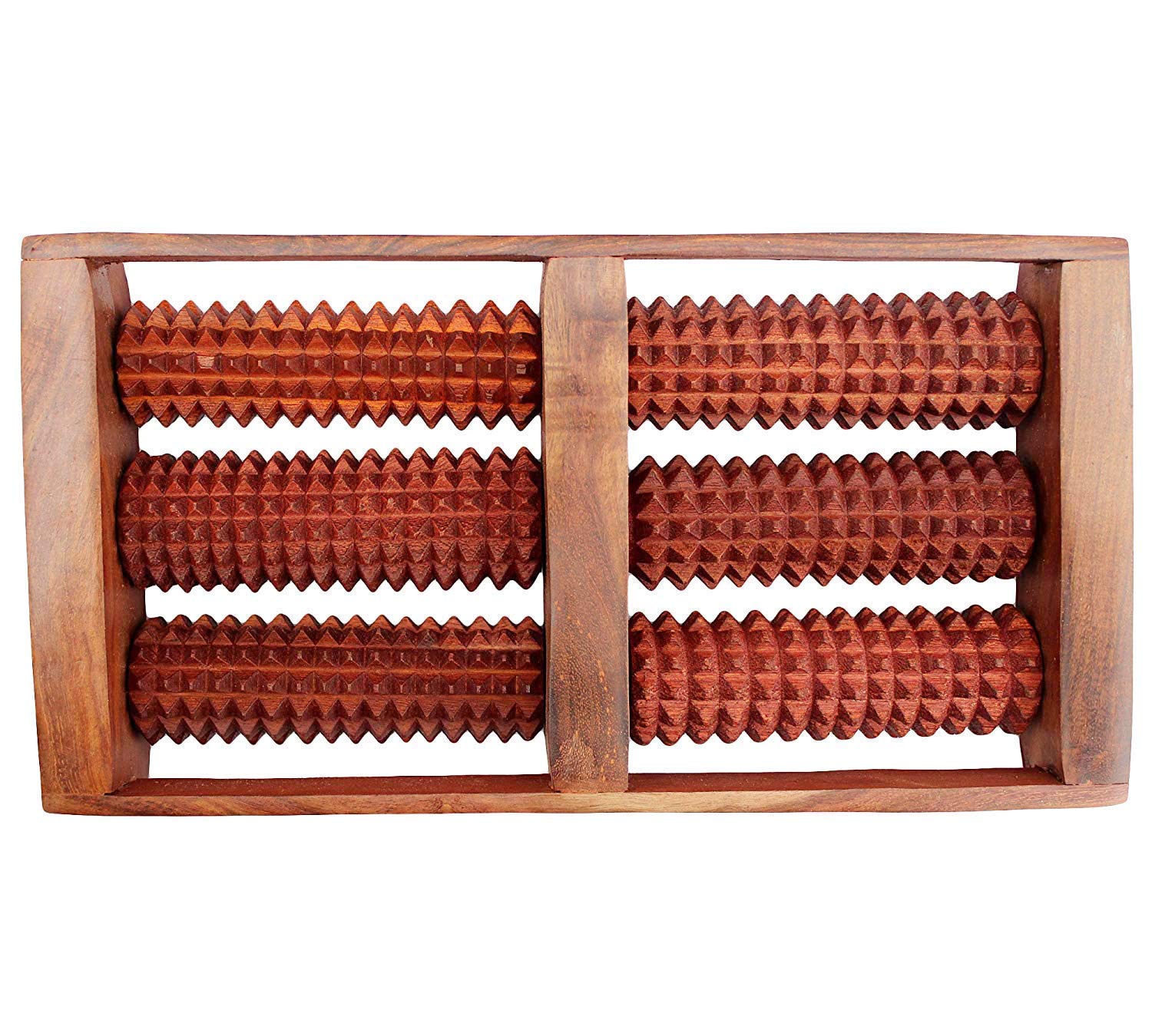 Eversky01 Handicraft Wooden Foot Prosual Acupressure and Pain Relief 6 Rolls/Ft Malwell 6 Roller Stress Acupressure (Brown) Eversky01 Handicraft Wooden Foot Prosual Acupressure and Pain Relief 6 Rolls/Ft Malwell 6 Roller Stress Acupressure (Brown)