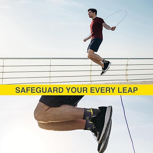 Vista 5 de Bracoo Paquete de 2 tobilleras de compresión para mujeres y hombres, correa ajustable de soporte de tobillo para esguinces, fascitis plantar, alivio