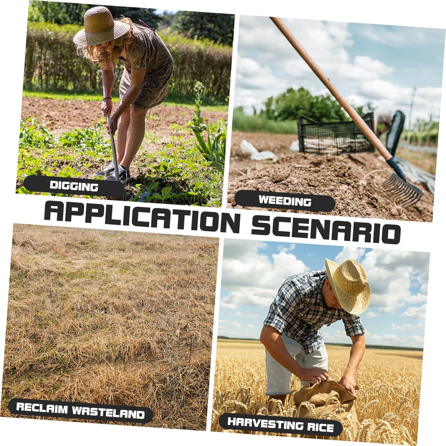 POPETPOP Hand Tiller Garden Tool Small Head Hoe Agriculture Tools Solid Hoe Head Loosening Soil Weeder