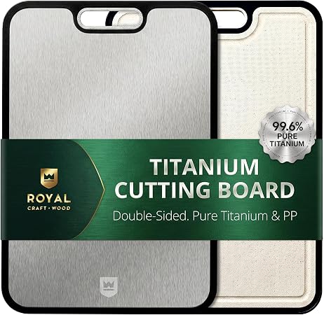 Titanium Cutting Board for Kitchen, Double Sided 100% Pure Titanium